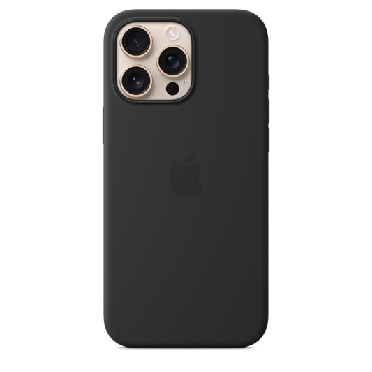 Coque en silicone avec MagSafe pour iPhone 16 Pro Max - Noir