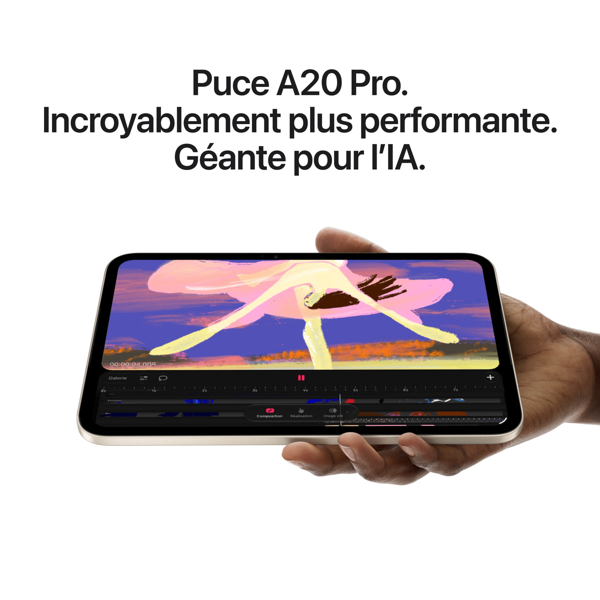 iPad mini Wi-Fi 256 Go Verre standard - Minuit (A20 Pro)