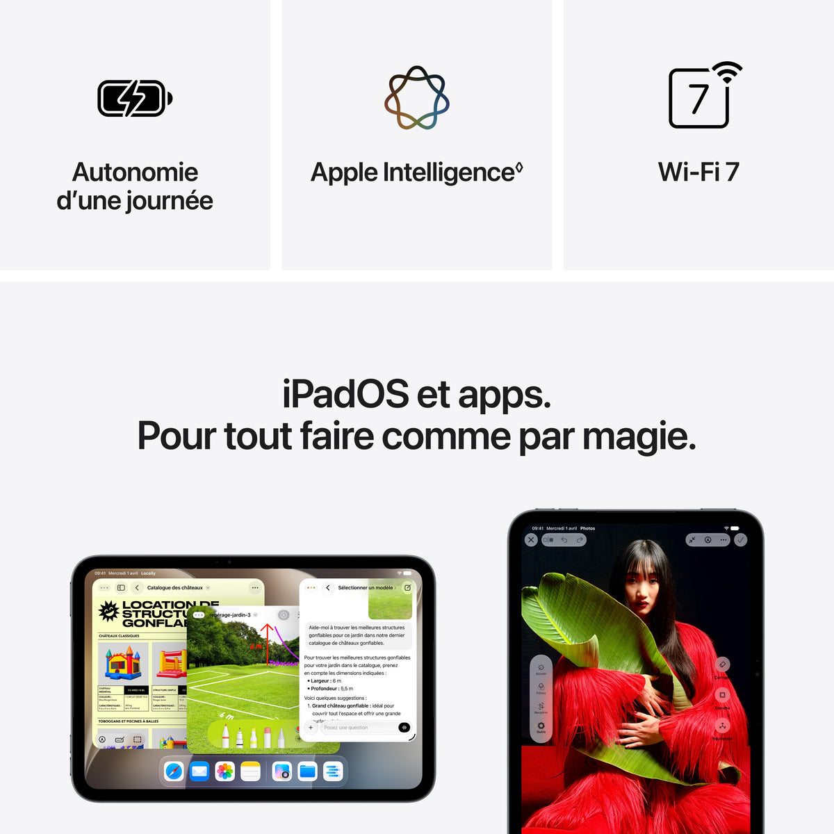 iPad mini Wi-Fi 512 Go Verre nano-texturé - Minuit (A20 Pro)
