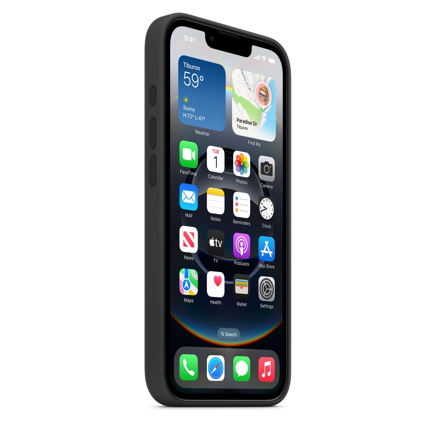 Coque en silicone pour iPhone 16e – Noir