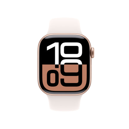 Apple Watch Series 10 • 42mm Rose Gold • Bracelet Sport Rose Tendre • S/M