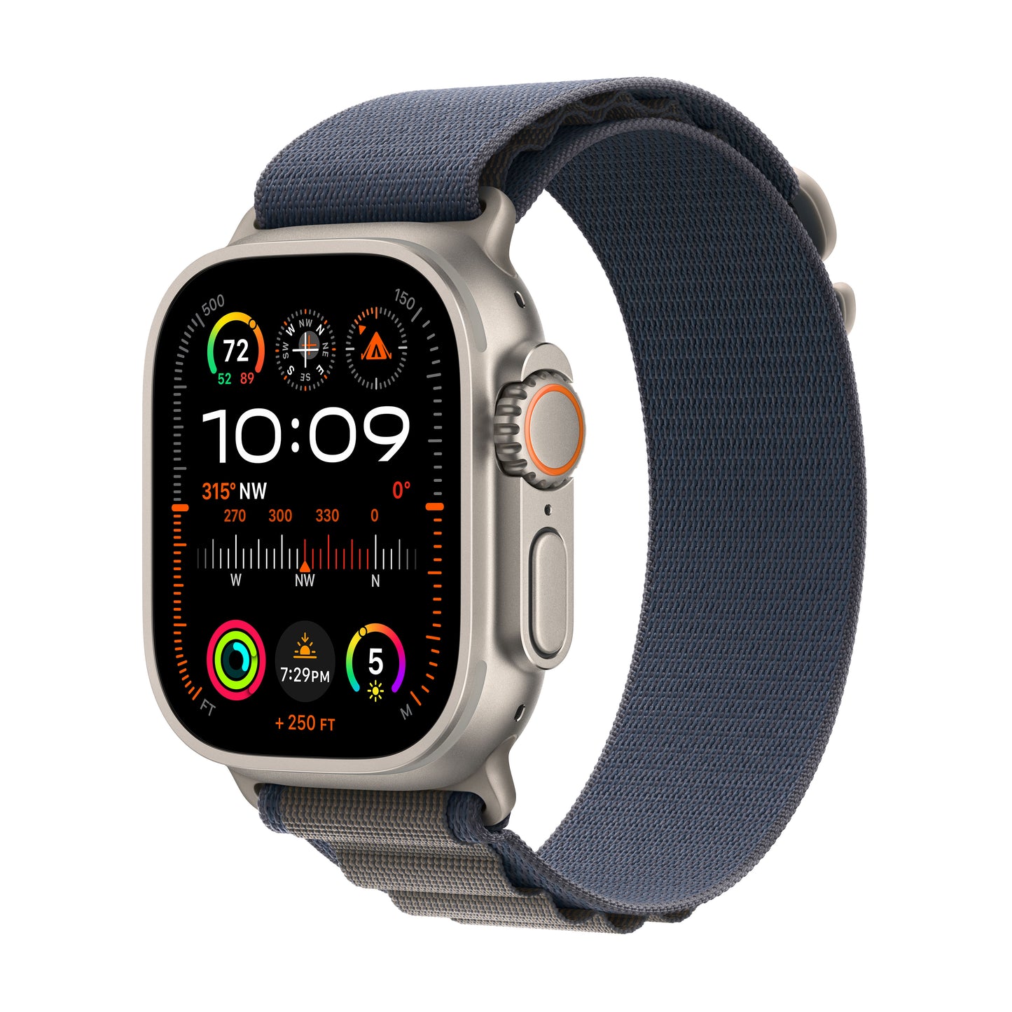 Apple Watch Ultra 2 • Boîtier en Titane • 49 mm • Boucle Alpine Bleu L