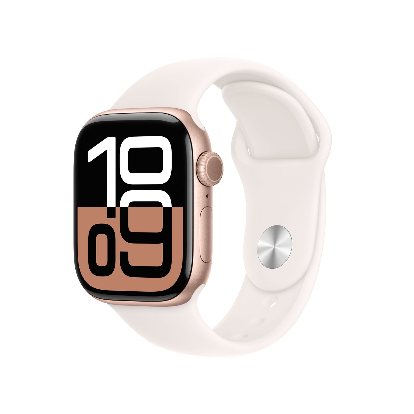 Apple Watch Series 10 • 42mm Rose Gold • Bracelet Sport Rose Tendre • S/M