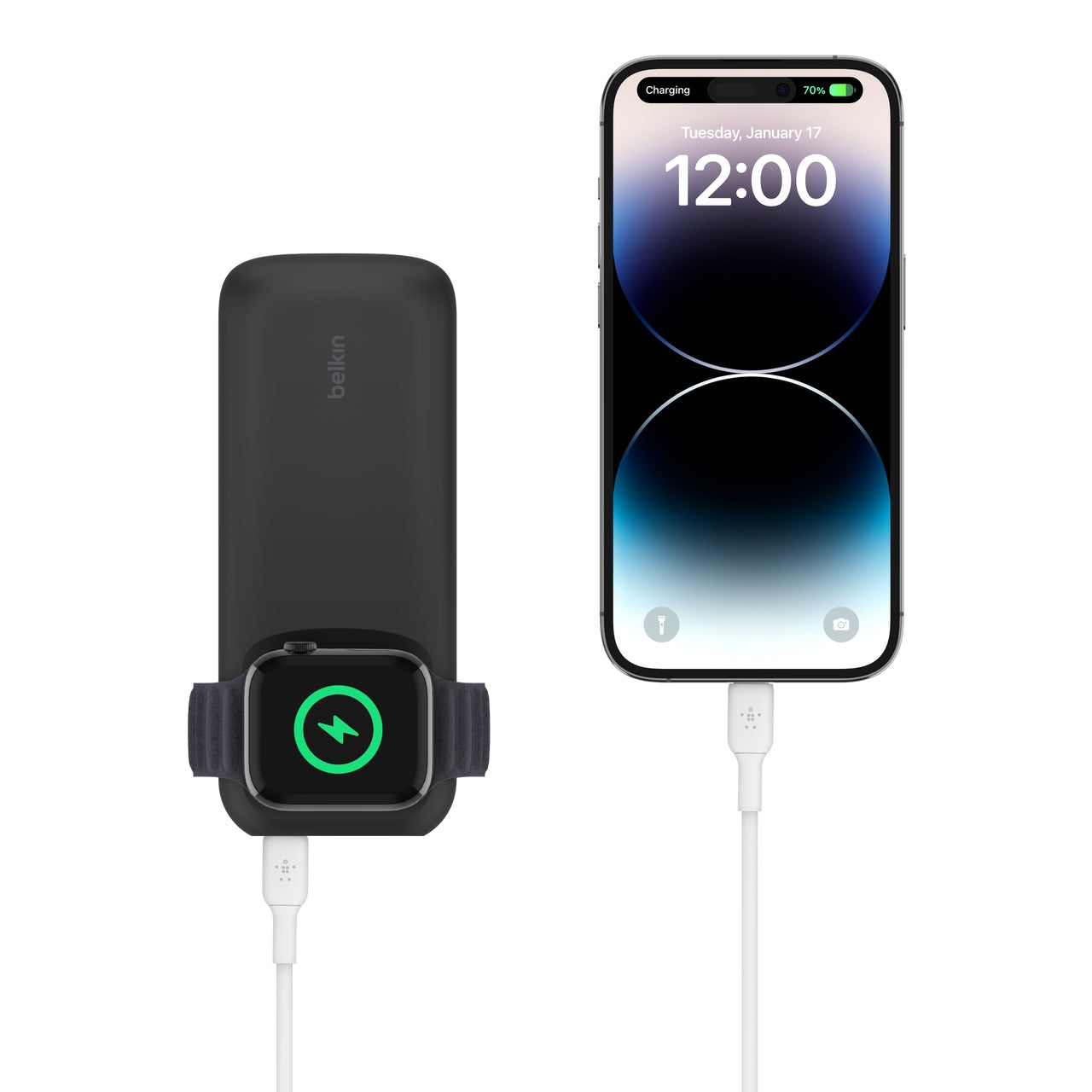 Belkin Batterie externe 10K avec chargeur Apple Watch et charge sans fil • Noire