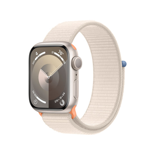 Apple Watch Series 9 • 41mm Lumière Stellaire • Boucle Sport Lumière Stellaire