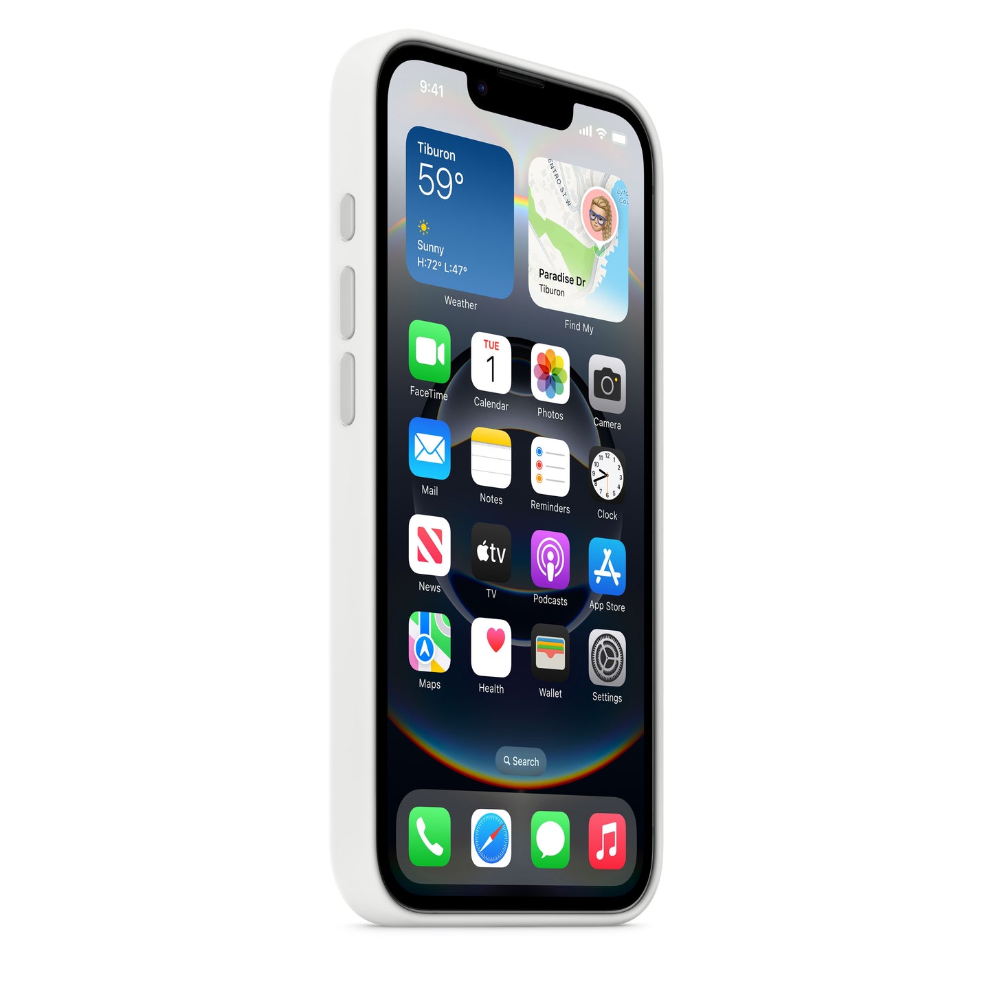 Coque en silicone pour iPhone 16e – Blanc