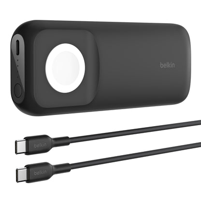 Belkin Batterie externe 10K avec chargeur Apple Watch et charge sans fil • Noire