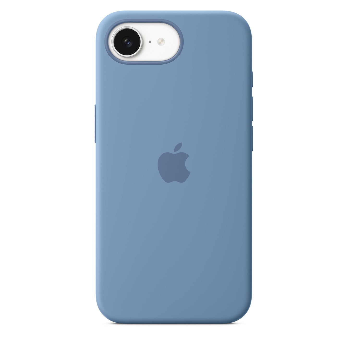 Coque en silicone pour iPhone 16e – Bleu d’hiver