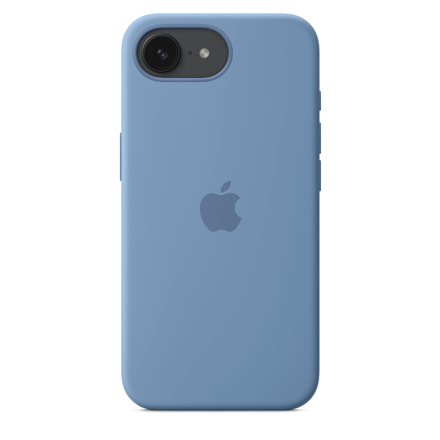 Coque en silicone pour iPhone 16e – Bleu d’hiver