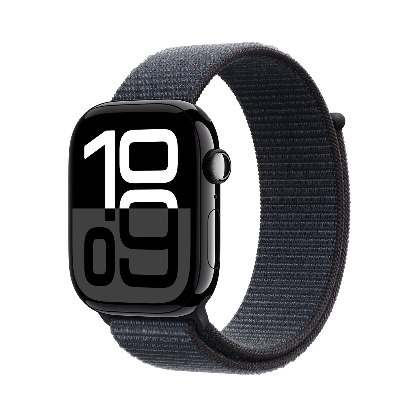 Apple Watch Series 10 • 46mm • Noir de jais • Boucle Encre Violette