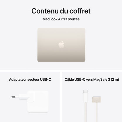 MacBook Air 13" M4 10C/16GB/256GB/GPU8C • Suisse-Français • Lumière Stellaire