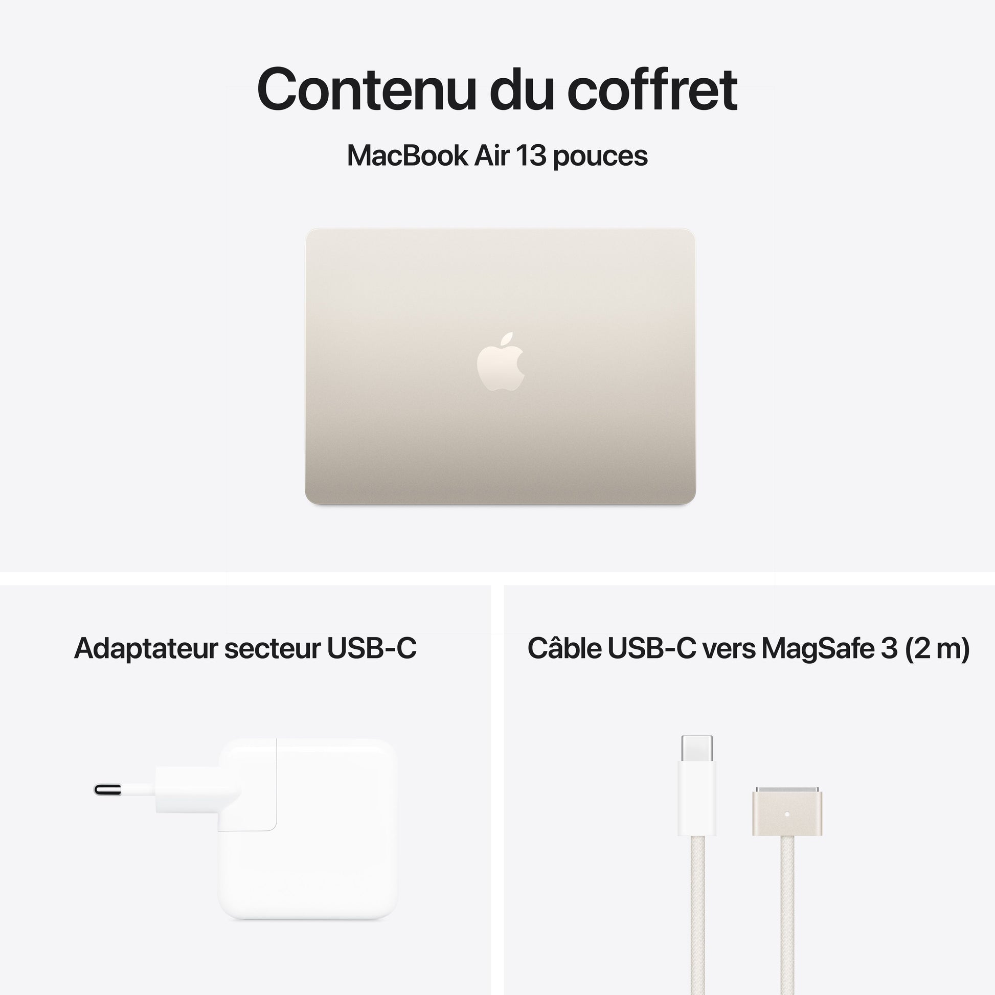 MacBook Air 13" M4 10C/16GB/256GB/GPU8C • Français • Lumière Stellaire