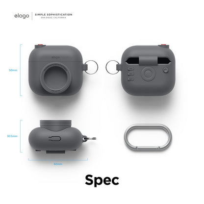 ELAGO Airpods 3 • Coque avec emplacement pour Airtag • Gris Foncé