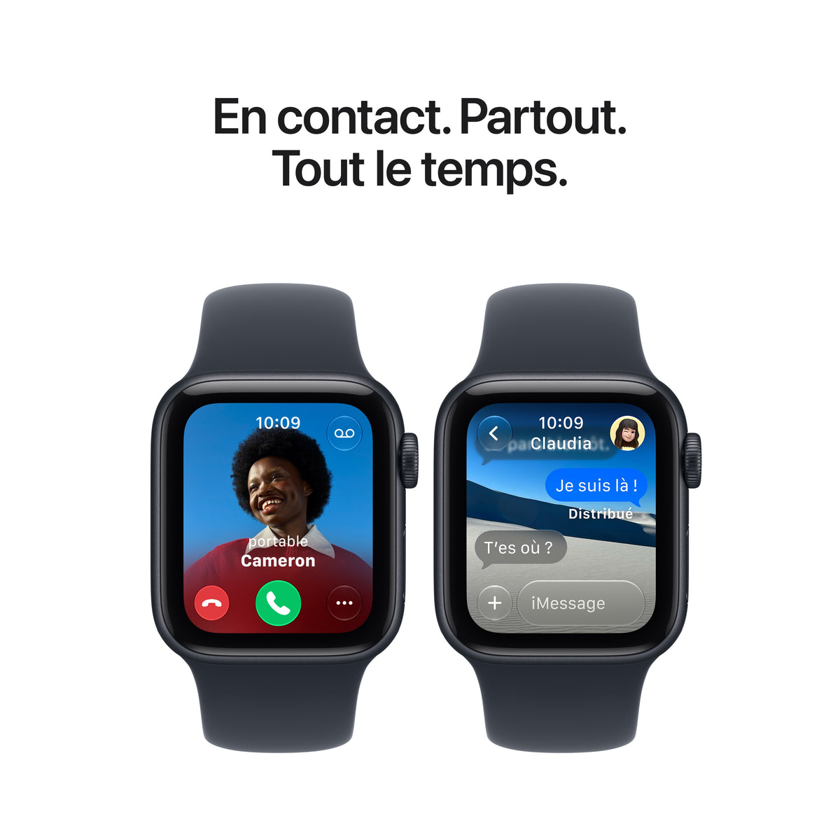 Apple Watch SE 3 GPS, Boîtier en aluminium lumière stellaire de 40 mm, Bracelet Sport sable - S/M
