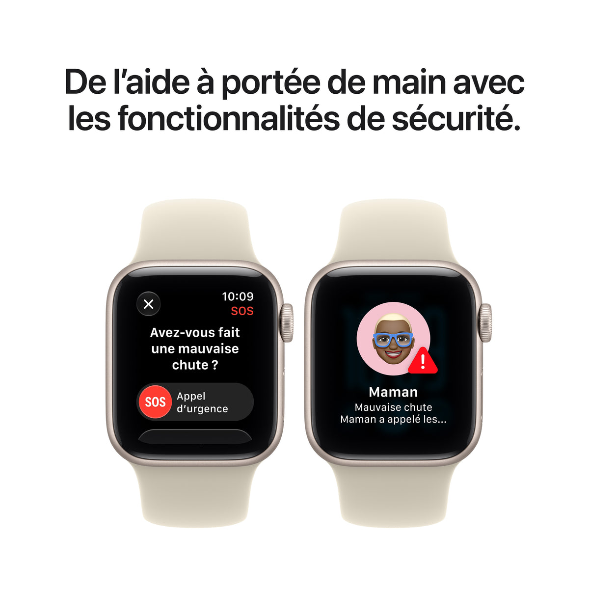 Apple Watch SE 3 GPS, Boîtier en aluminium lumière stellaire de 40 mm, Bracelet Sport sable - S/M