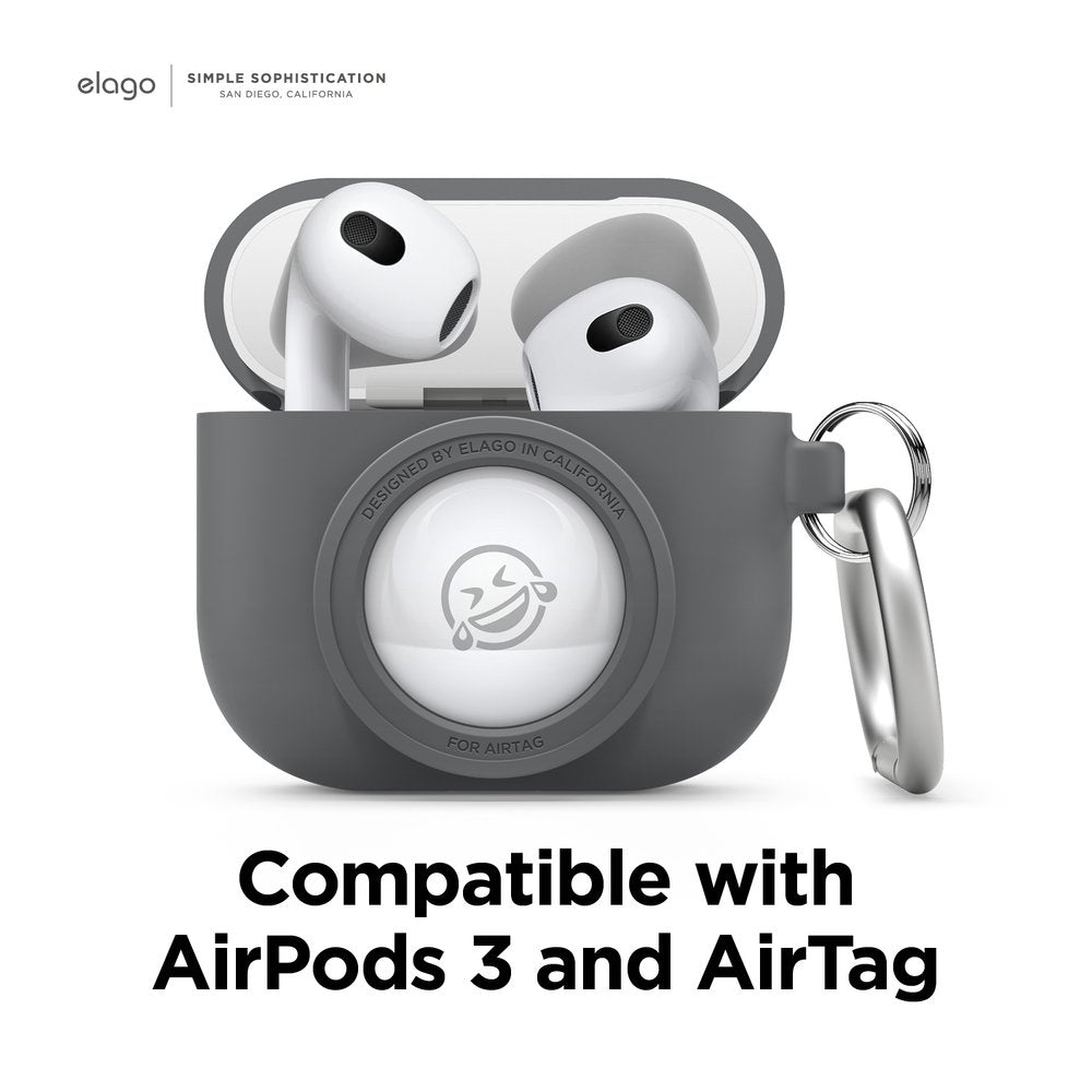 ELAGO Airpods 3 • Coque avec emplacement pour Airtag • Gris Foncé