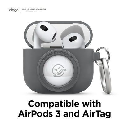 ELAGO Airpods 3 • Coque avec emplacement pour Airtag • Gris Foncé