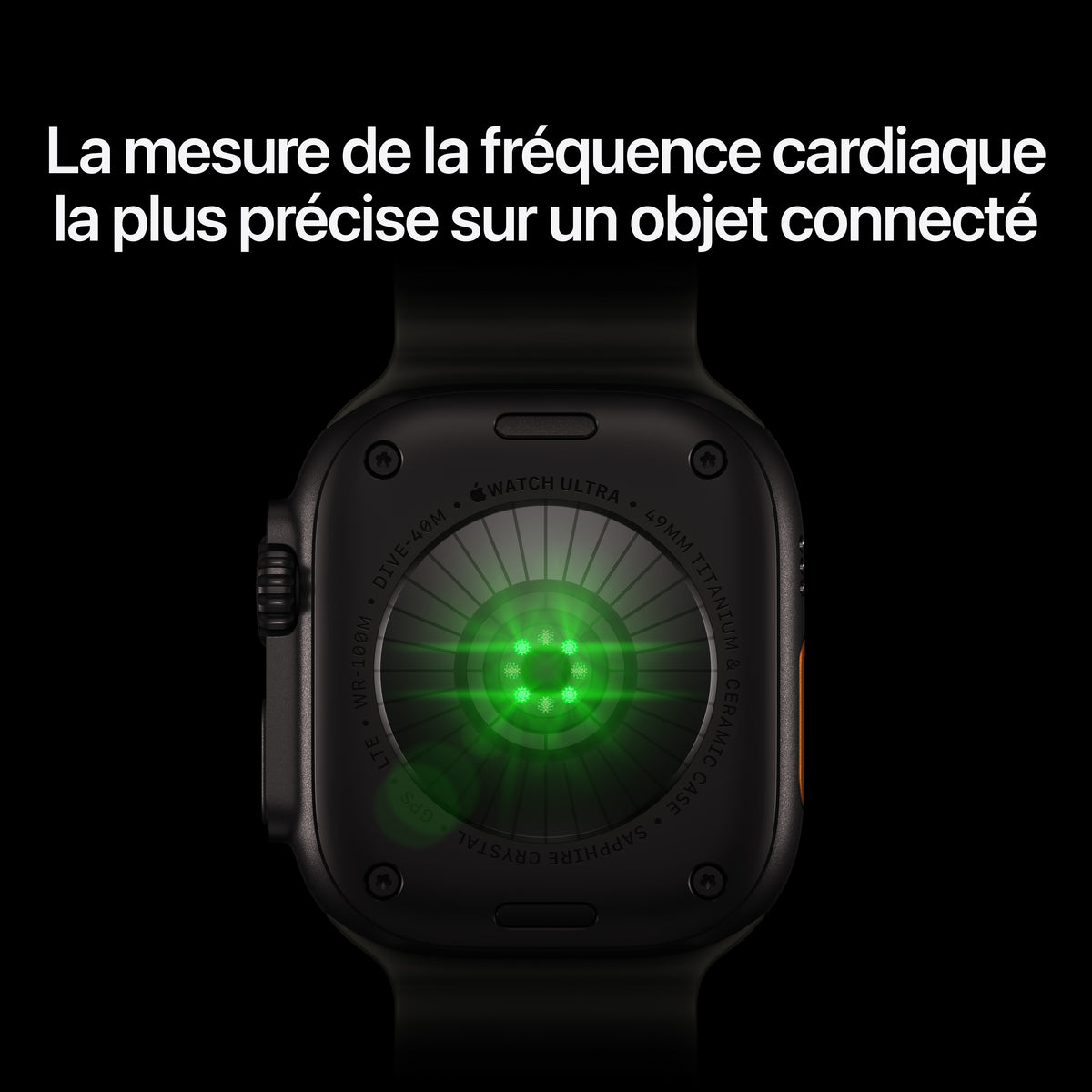 Apple Watch Ultra 4 GPS + Cellular, Boîtier en titane noir de 49 mm, Boucle Trail bourgogne - S/M