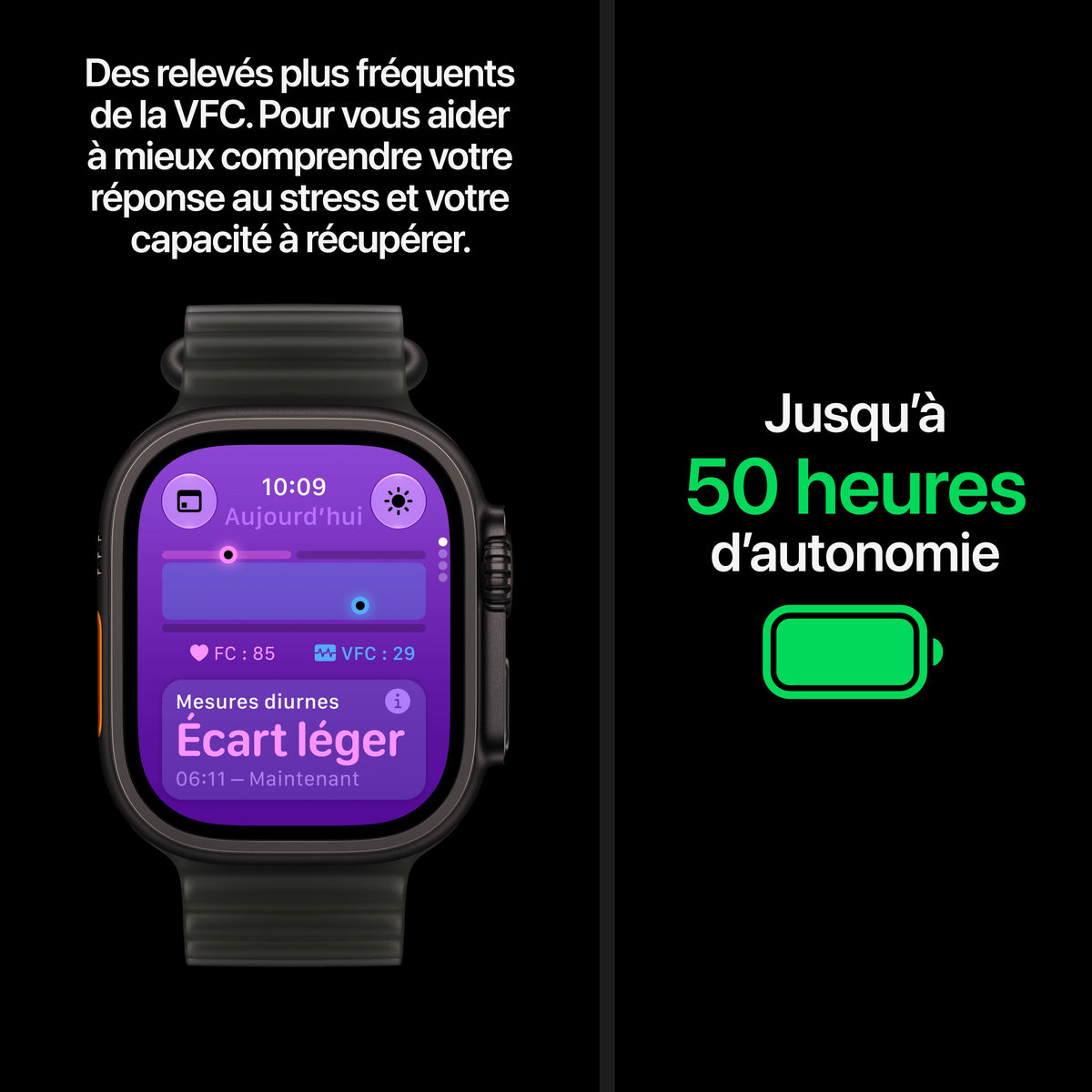 Apple Watch Ultra 4 GPS + Cellular, Boîtier en titane noir de 49 mm, Boucle Trail bourgogne - S/M