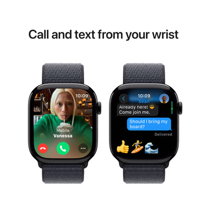Apple Watch Series 10 • 46mm • Noir de jais • Boucle Encre Violette