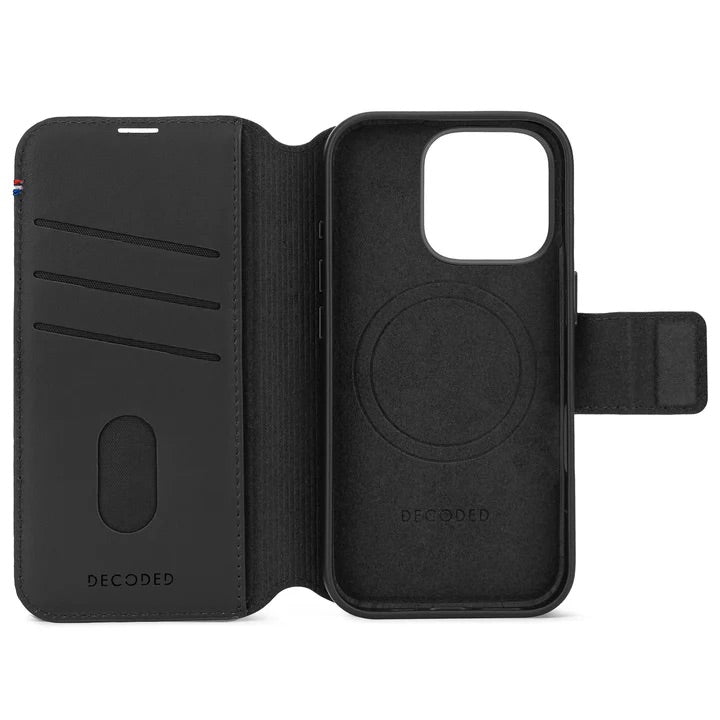 Decoded • Etui Portefeuille amovible pour iPhone 16 Pro • Noir
