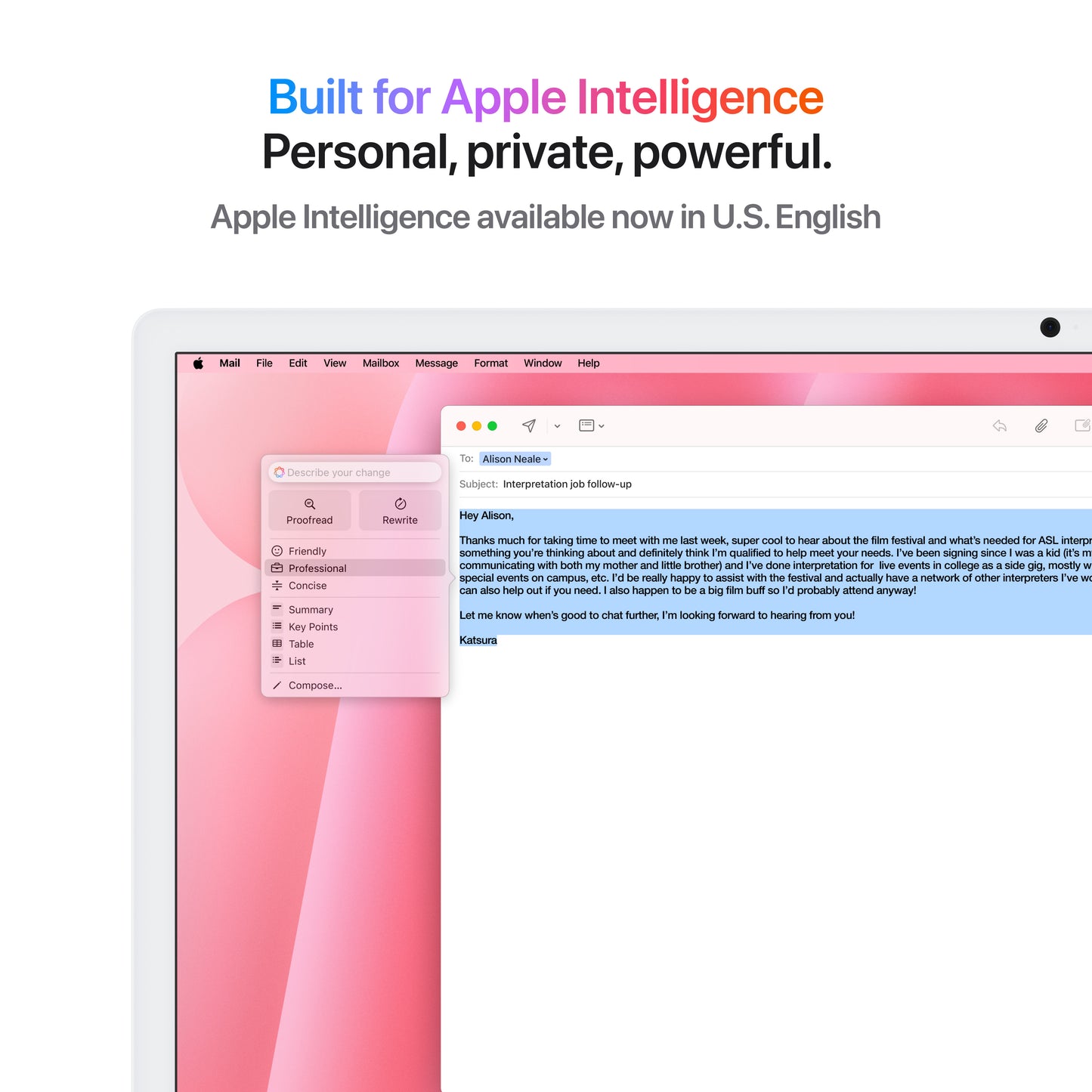 iMac 24" M4 10C/16GB/256GB/GPU10C/Gbit • Français • Touch ID • Rose