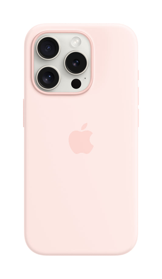 Apple • Coque en silicone avec MagSafe pour iPhone 15 Pro • Rose pâle