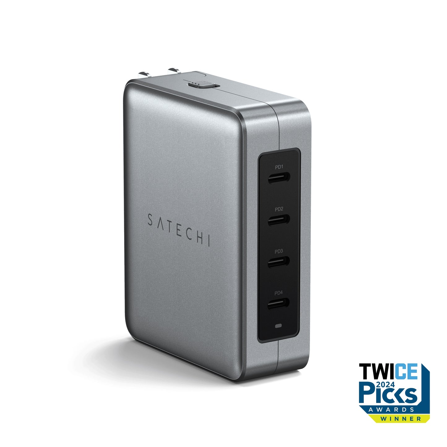 Satechi • Chargeur de Voyage USB‑C 4 Ports GaN 145 W • Argent