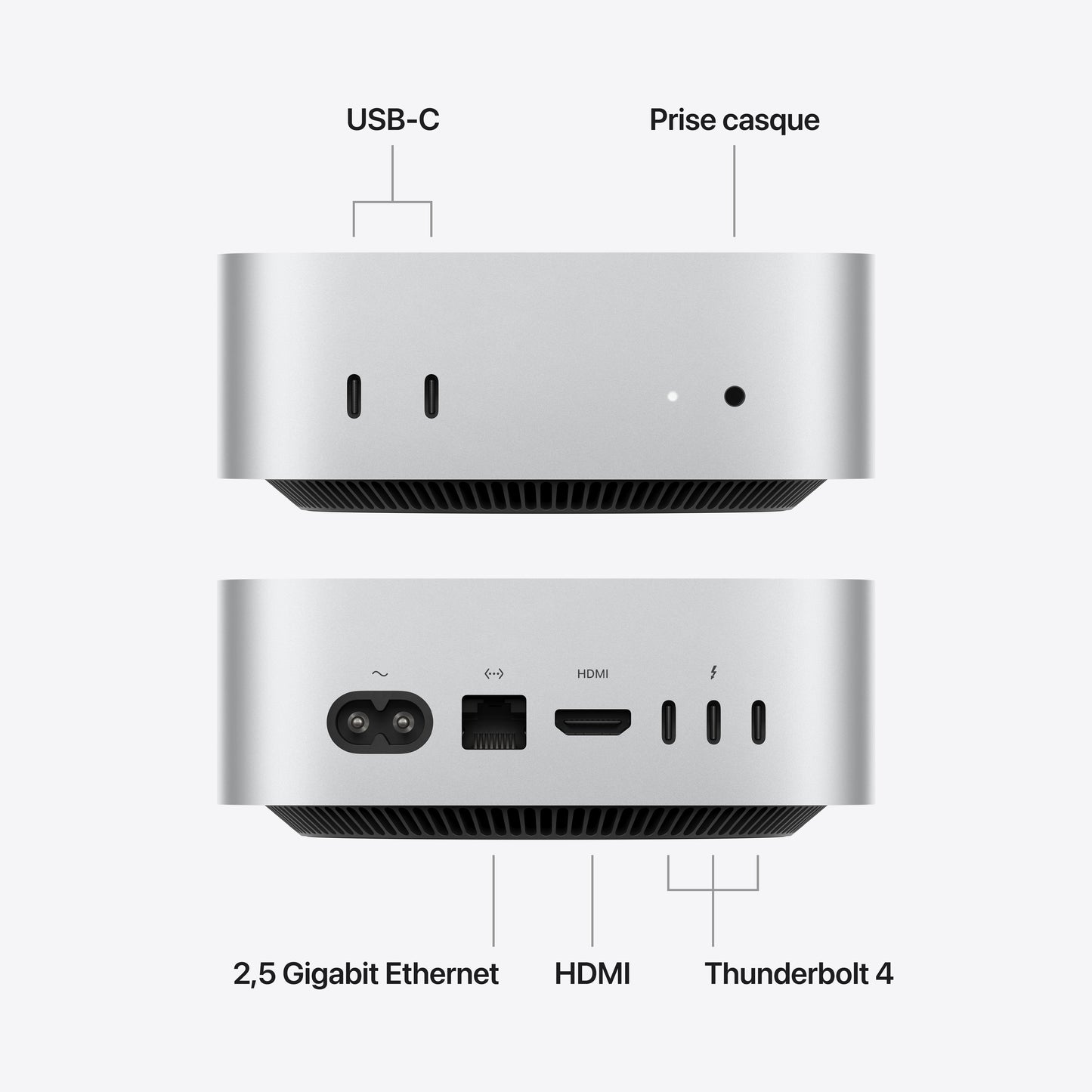 Mac mini: Puce Apple M6 avec CPU 12 cœurs et GPU 12 cœurs, 512 Go SSD - Argent