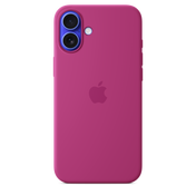 Coque en silicone avec MagSafe pour iPhone 16 Plus - Fuchsia