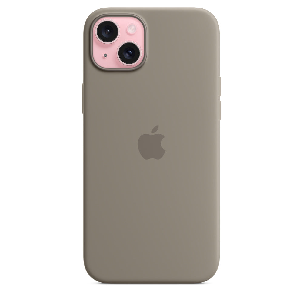 Apple • Coque en silicone avec MagSafe pour iPhone 15 Plus • Argile